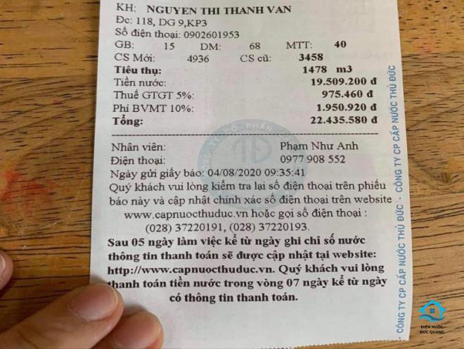 Hóa đơn tiền nước tăng bất thường